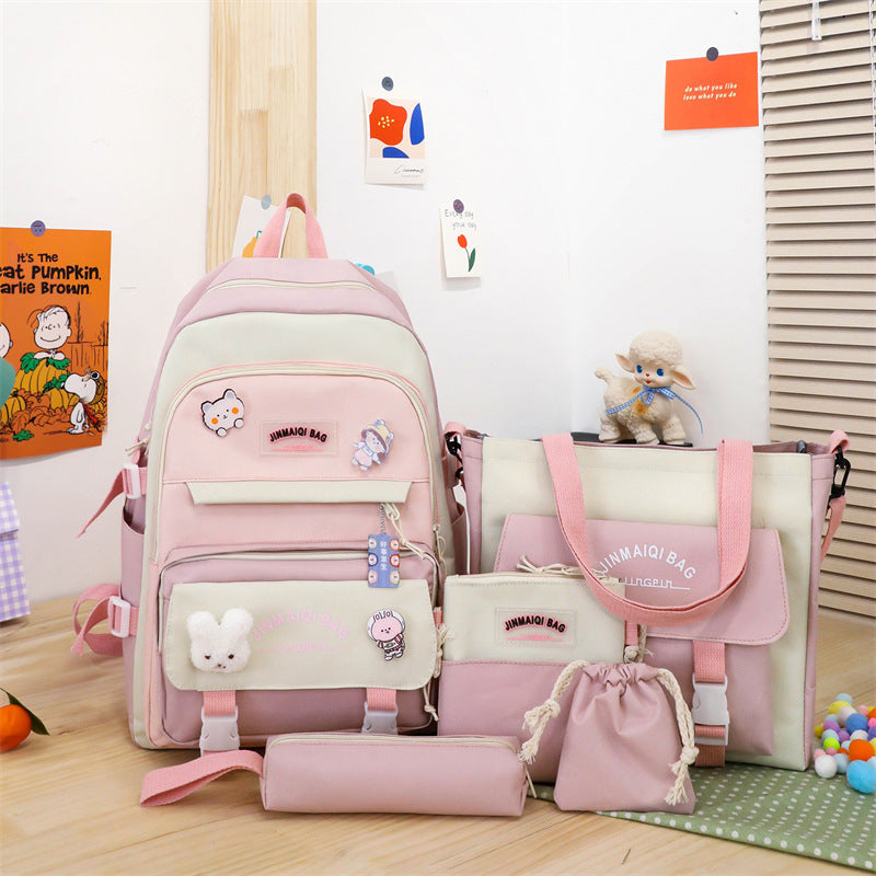 Sac à dos mignon grande capacité de contraste de couleur pour filles