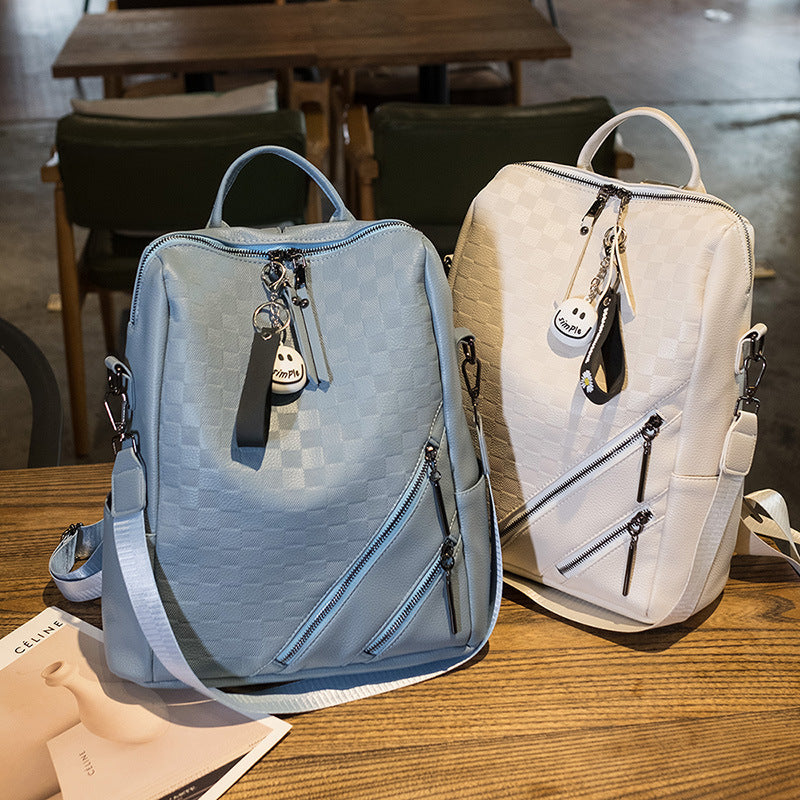 Sac à dos à carreaux décontracté,
