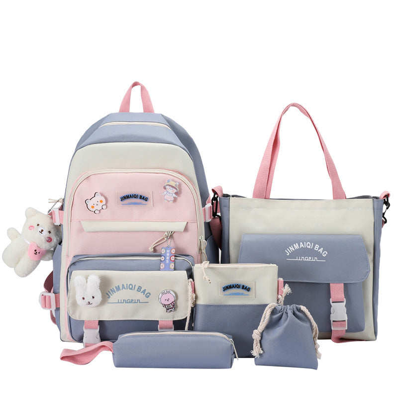 Sac à dos mignon grande capacité de contraste de couleur pour filles