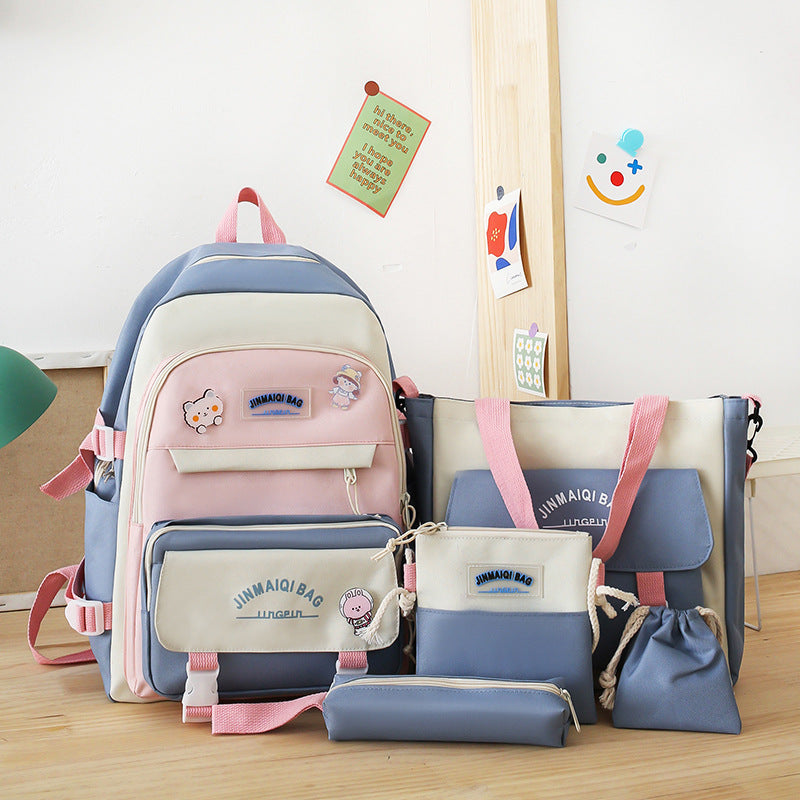 Sac à dos mignon grande capacité de contraste de couleur pour filles