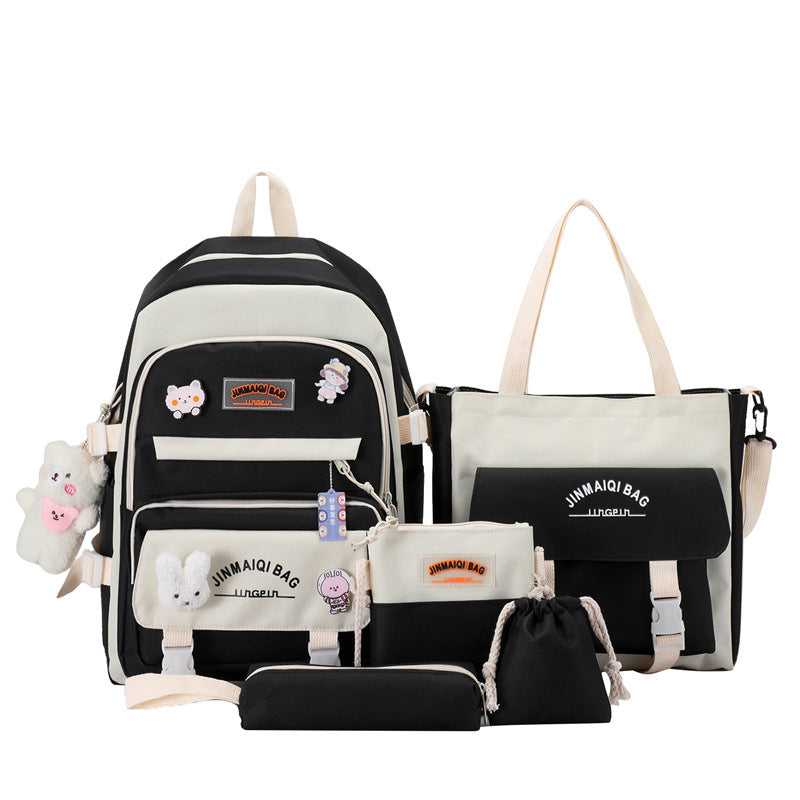 Sac à dos mignon grande capacité de contraste de couleur pour filles