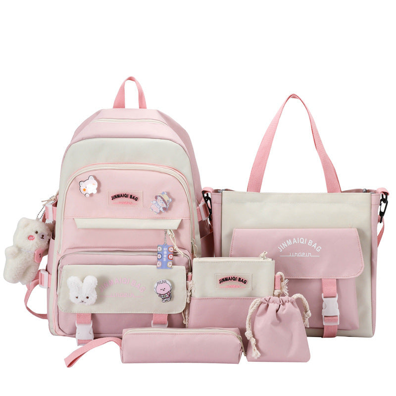 Sac à dos mignon grande capacité de contraste de couleur pour filles